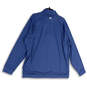 NWT Mens Blue Long Sleeve 1/4 Zip Mock Neck Activewear Track Jacket Size XL image number 2