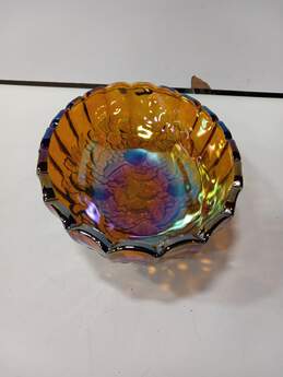 Large Carnival Glass Oblong Footed Bowl alternative image