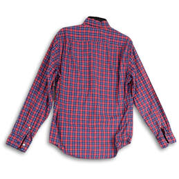 Womens Red Long Sleeve Chest Pocket Collared Button-Down Shirt Size Medium alternative image