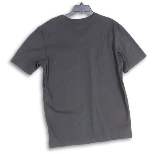 Mens Black V-Neck Chest Pocket Short Sleeve Pullover T-Shirt Size X-Large image number 2