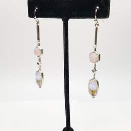 Kendra Scott W/Bag Silverstone Asst Gemstone Dangle Earrings 7.6g alternative image