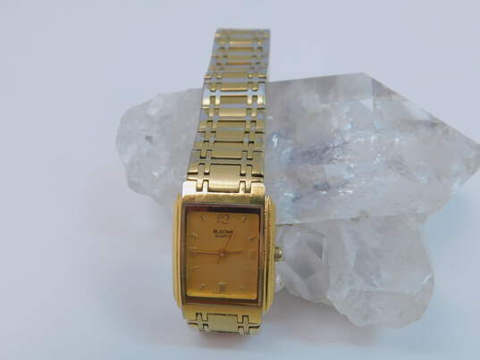 VNTG Women's Bulova Quartz Gold Tone Analog Quartz Watch image number 1
