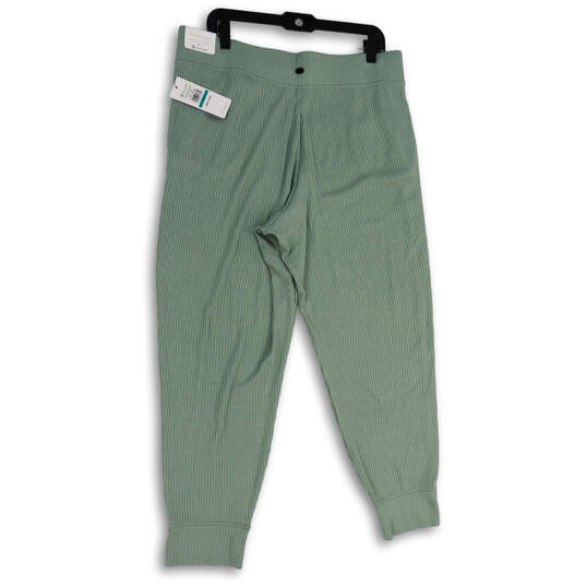 NWT Womens Green Flat Front Elastic Waist Pockets Jogger Pants Size XL image number 1