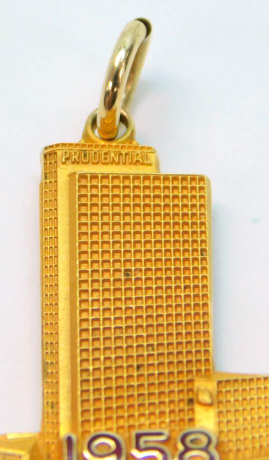 Vintage 1968 10K Yellow Gold Enamel MART Charm Pendant 6.1g image number 3