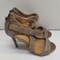 COACH Halsey Gray Leather Sandal Pump Heels Shoes Size 6 B image number 2