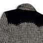 Womens Black White Houndstooth Long Sleeve One Button Blazer Size Small image number 4
