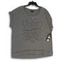 NWT Rock & Republic Womens Gray Embellished Cap Sleeve Pullover T-Shirt Size 1X image number 1