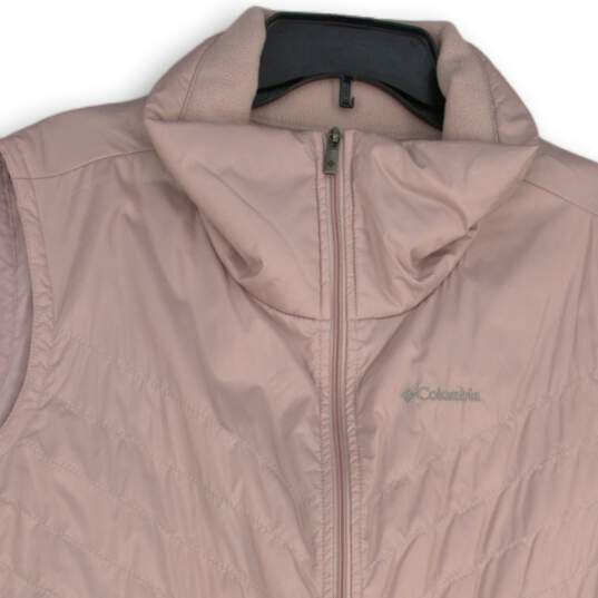 Columbia Womens Pink Welt Pocket Sleeveless Mock Neck Full-Zip Vest Size 2X image number 3