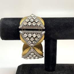 Designer J. Crew Gold-Tone Clear Rhinestone Adjustable Chain Bracelet