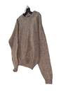 Mens Beige Long Sleeve Crew Neck Knitted Pullover Sweater Size XL image number 2
