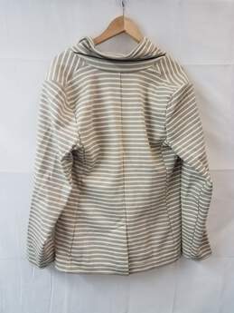 andanna Republic Womens Blazer Jacket Size L tan and white stripeB alternative image