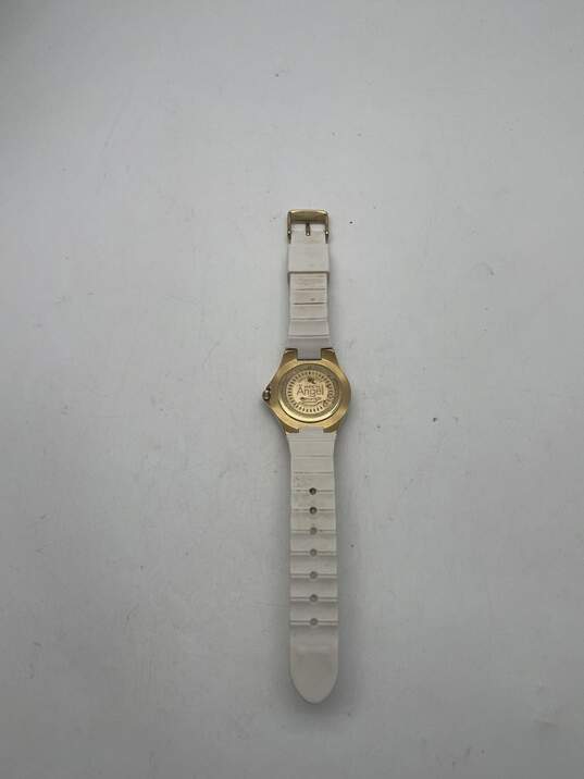 Womens Gold White Water Resistant Bezel Ring Analog Wristwatch 68.9g image number 9
