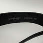 Womens Black Leather Adjustable Engraved Metal Buckle Waist Belt Size XL image number 3