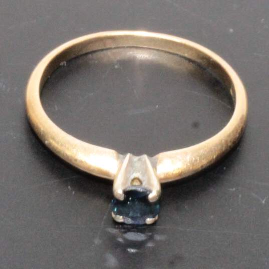 14K Yellow & White Gold Blue Topaz Ring Size 5 - 1.6g image number 1