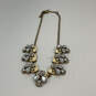 Designer J. Crew Gold-Tone Clear Crystal Stone Classic Statement Necklace image number 3