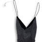 Womens Gray Shimmer Sleeveless V-Neck Spaghetti Strap Wrap Dress Size Small image number 4