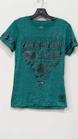 Women's Green American Fighter Small Green T-Shirt