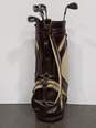 Burton Leather Brown Golf Bag & 5 Assorted Golf Clubs image number 7