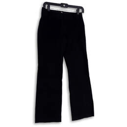 Womens Black Flat Front Pockets Formal Straight Leg Dress Pants Size 0