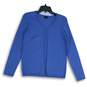 Talbots Womens Blue Ribbed V-Neck Long Sleeve Pullover Sweater Size Small image number 1