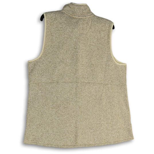 NWT Womens White Fleece Mock Neck Full-Zip Sweater Vest Size 1X Plus image number 2