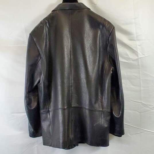 Lobi Lobi Men Black Leather Jacket XL image number 2