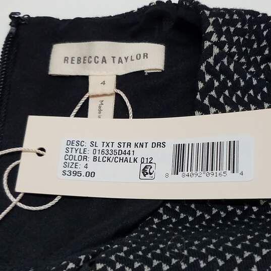 Rebecca Taylor Black Textured Knit Fit Flare Dress Women’s Size 4 image number 3