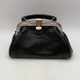 Gianni Conti Womens Black Silver Bottom Stud Adjustable Strap Crossbody Bag