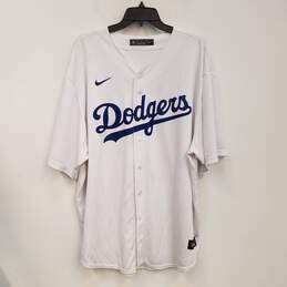 Nike Mens White Los Angeles Dodgers V-Neck Baseball MLB Jersey Size 3XL