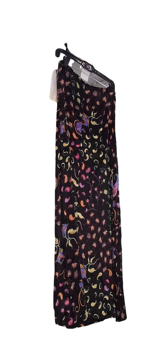 NWT Womens Black Floral Flat Front Long Maxi Skirt Size 8 image number 3