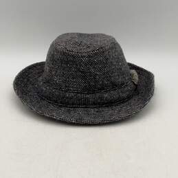 Hanna Hats Mens Blue Grey Wool Tweed Wide Brim Fedora Hat Size Medium alternative image