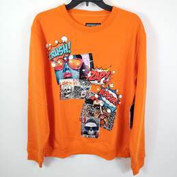 Rutherford Men Orange Graphic Sweatshirt M NWT