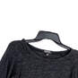 Womens Black Crew Neck Long Sleeve Knitted Pullover Sweater Size Medium image number 3