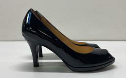 Cole Haan Patent Leather Peep Toe Pump Heels Shoes Size 8.5 B
