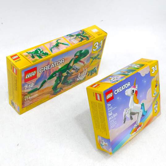 Sealed Lego Creator 3-In-1 Building Toy Sets Mighty Dinosaurs & Magical Unicorn image number 1