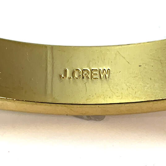 Designer J. Crew Gold-Tone Plain Round Bangle Bracelet With Dust Bag image number 3