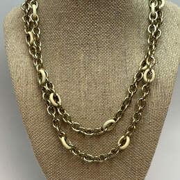 NWT Designer J.Crew Gold-Tone Enamel Fashionable Link Chain Necklace