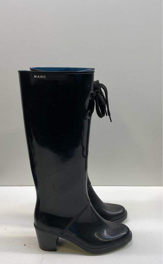 Marc Jacobs Rubber Tall Rain Pump Boots Black 6.5 image number 3