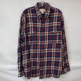 C.C. Filson Co. Cotton Red Navy Plaid LS Button Up Shirt Men's XL