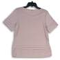 Tahari Womens Pink Round Neck Short Sleeve Pleated Pullover T-Shirt Size S image number 2