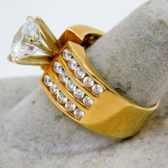 14K Yellow Gold Fancy Cubic Zirconia Ring 11.1g image number 4