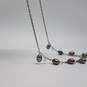 Sterling Silver Fw Pearl & Crystal 16 1/2in Necklace & 1 1/2in Earring Set 13.6g image number 9
