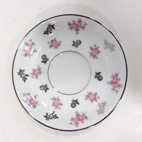 Set of 11 Noritake Anita White & Floral China Serving Dishes & Saucers image number 4