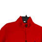Mens Red Long Sleeve Mock Neck Quater Zip Pullover Sweater Size M image number 1