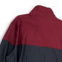Mens Red Black Mock Neck Long Sleeve Full-Zip Track Jacket Size XXL image number 4