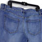 Womens Blue Denim Medium Wash Distressed Tapered Leg Cropped Jeans Size 16P image number 4