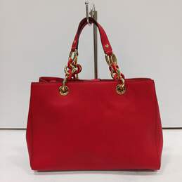Michael Kors Cynthia Red Leather Purse w/ White Drawstring Bag alternative image