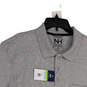 NWT Mens Gray Heather Spread Collar Short Sleeve Polo Shirt Size X-Large image number 3
