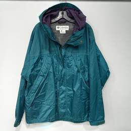 Columbia Green Hooded Rain Jacket Men's Size L