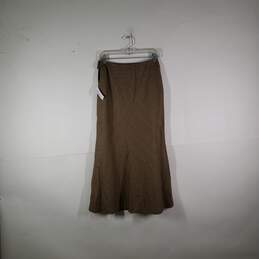 Womens Wool Plaid Flat Front Flared Hem Long A-Line Skirt Size 4